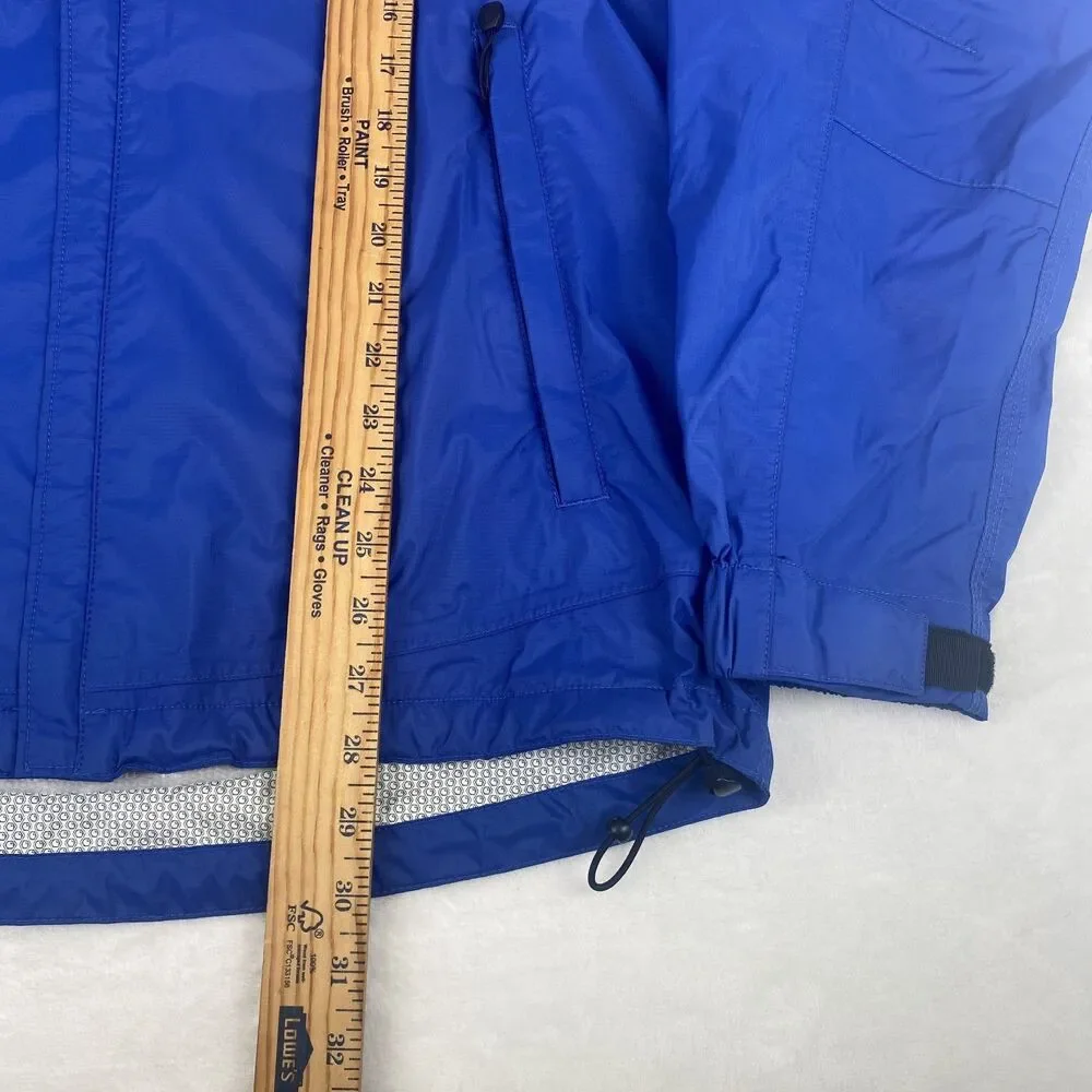 Carhartt J219 Acadia Rain Jacket Mens Medium Blue Waterproof Hooded Full Zip
